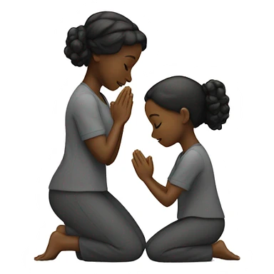 Two black girls praying kneeling  sticker