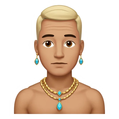 male portrait with jewelry bold no earring sticker