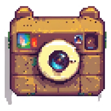 Instagram logo, pixel art style, retro look sticker
