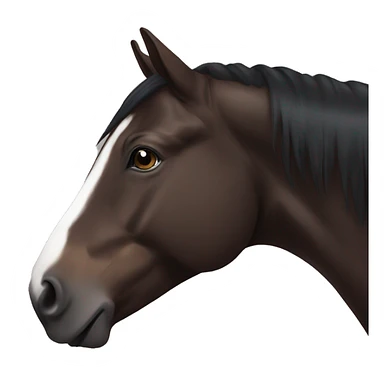Dark Brown horse with dark brown mane and small white marking on head sticker