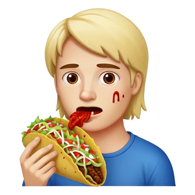 Me eating a bloody taco sticker