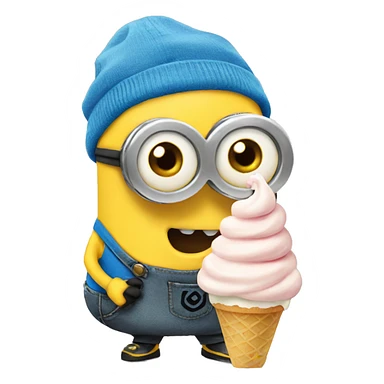 Minion eat ice cream sticker