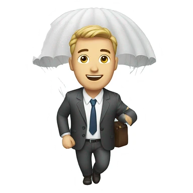 businessman parachute sticker