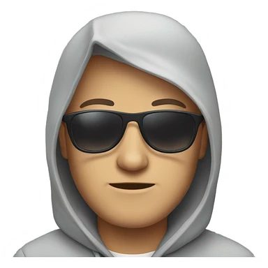 White Person in grey hoodie wearing sunglasses sticker