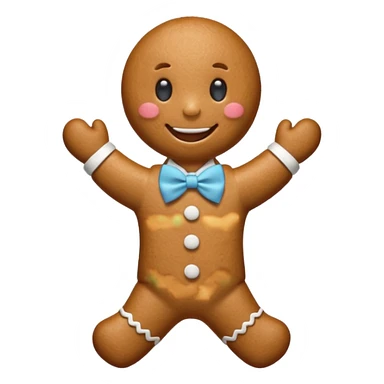 Gingerbread man with light blue bow sticker