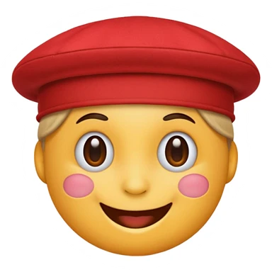 Red emoji hat sticker