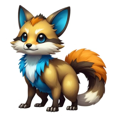 Epic Edgy Cute Colorful Vibrant Modern Vernid-Protogen-creature-animal, full body sticker