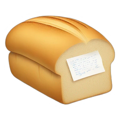 Bread with a note saying GLEB sticker