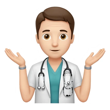The doctor shrugging his shoulders sticker