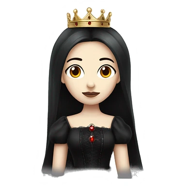 Queen gothic girl long dark black and red hair sticker