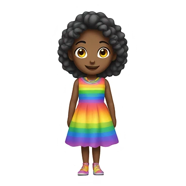 girl with rainbow dress sticker