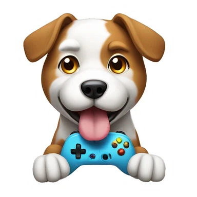 Dog playing video games sticker