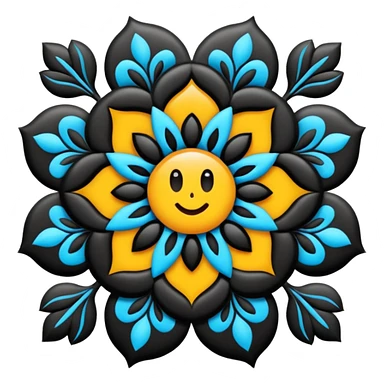 Black color kambi kolam sticker