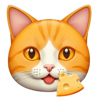 Cat eating cheese sticker