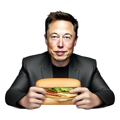 Elon Musk eating a sandwich  sticker