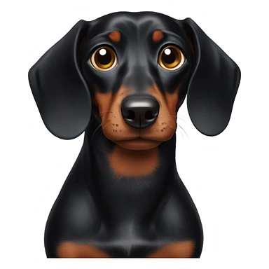 One eyed black dachshund  sticker