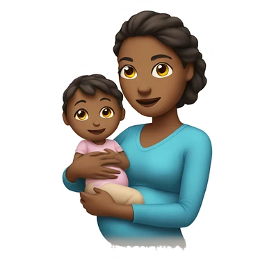 Pregnant woman holding a toddler  sticker