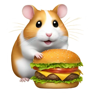 Hamster with a burger sticker