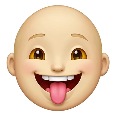cartoon emoji sticker with a laughing expression and tongue out, colorful and cheerful, no text, suitable for WhatsApp and Instagram sticker