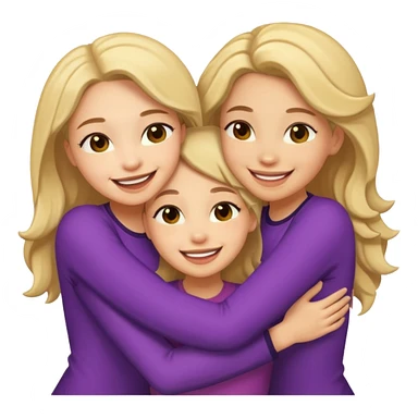 Three light skin girls hugging sticker