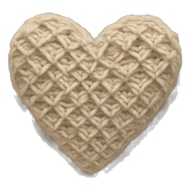 Knitted beige heart sticker