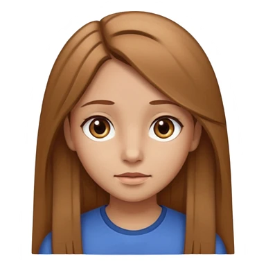 Fille châtain raie au milieu cheveux long et yeux marron et peau beige cheveux lisse pas de4iere les oreilles  sticker