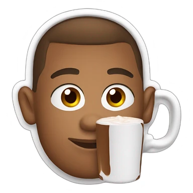 mbappe-drink-hot-chocolat sticker