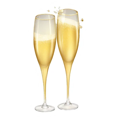 Golden champagne glasses sticker