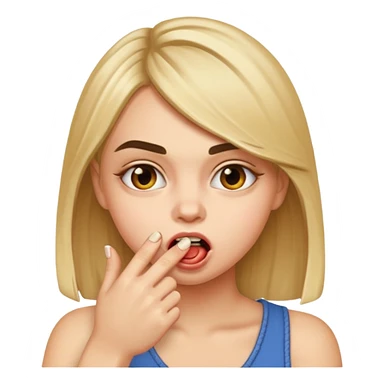 Cara mordiéndose el dedo sticker