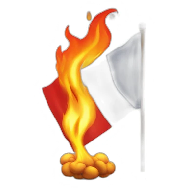 French flag on fire sticker