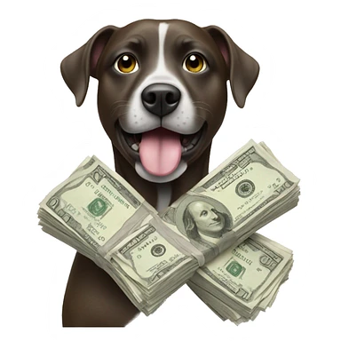 Dog holding money in his mouth sticker