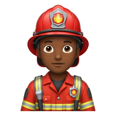 firefighter man dark skin sticker