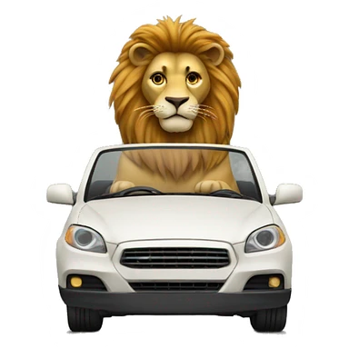 Lion driving car sticker