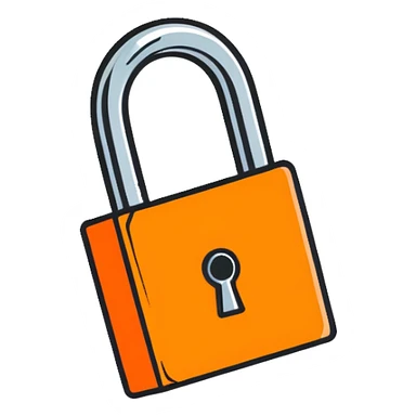 Orange lock sticker