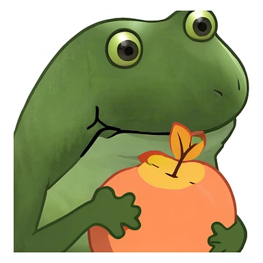 Eggplant in peach sticker