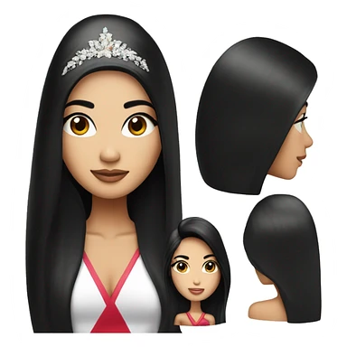 Miss universe southeast Asian with long straight black hair sticker
