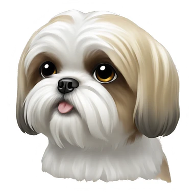 white and gold shih tzu dog sticker
