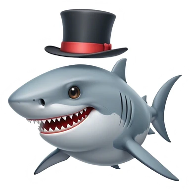 shark with tophat sticker
