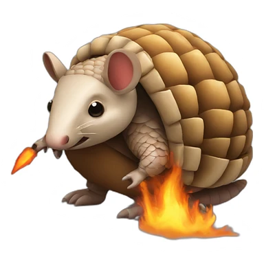 armadillo with fire sticker