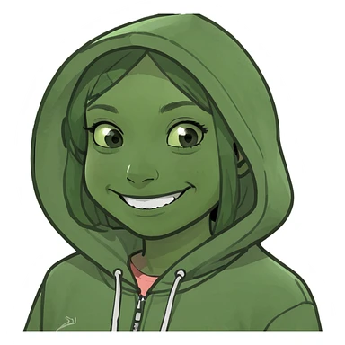 smiling girl in hoodie selfie sticker