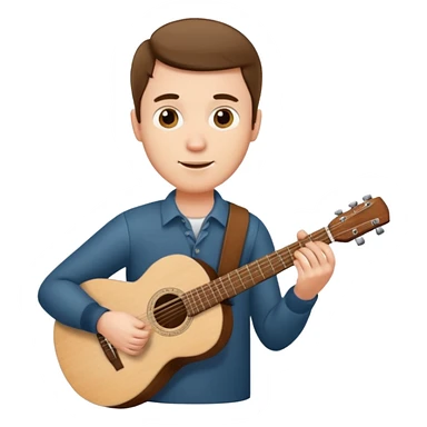 man holding guitar sticker