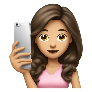 Brunette Girl taking selfie with her phone sticker