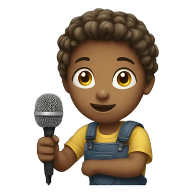 children with microphones sticker