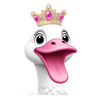Pink silly goose wearing a tiara and dancing  sticker