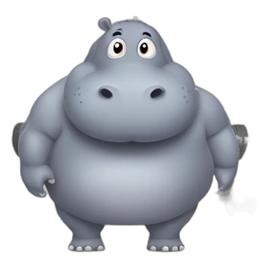 Hippo gym, fill the entire picture, no edges sticker
