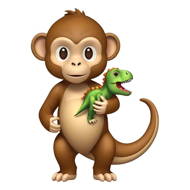 monkey with dinosaur toy sticker