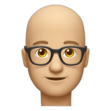 bald developer in glassess european sticker