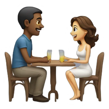talking couple sticker