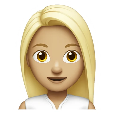 Blond girl with a white car sticker