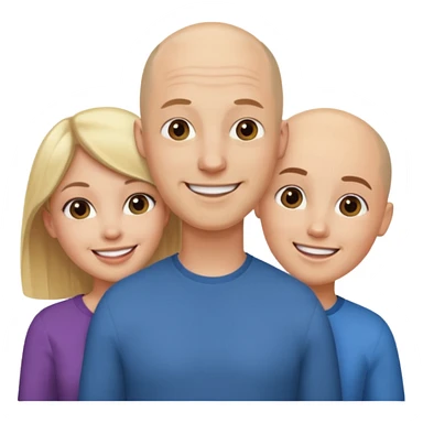 throuple blonde brunette females bald male sticker